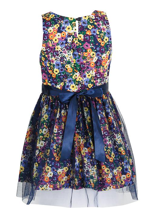 See-Saw - Mesh Overlay Dress Multi-colour