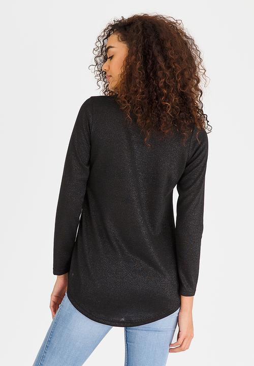 Kate Jordan - Shimmer Long Sleeve Top Black