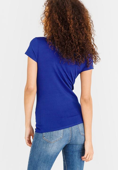 edit - Neckline Detail Top Cobalt