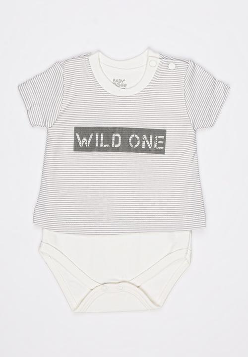 Baby Corner - Short Sleeve T-Shirt Bodysuit Grey