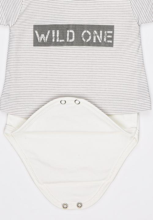 Baby Corner - Short Sleeve T-Shirt Bodysuit Grey