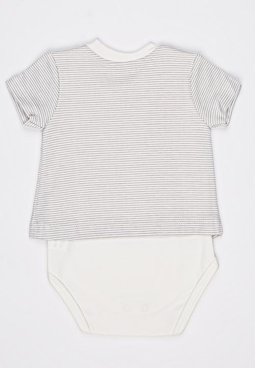 Baby Corner - Short Sleeve T-Shirt Bodysuit Grey