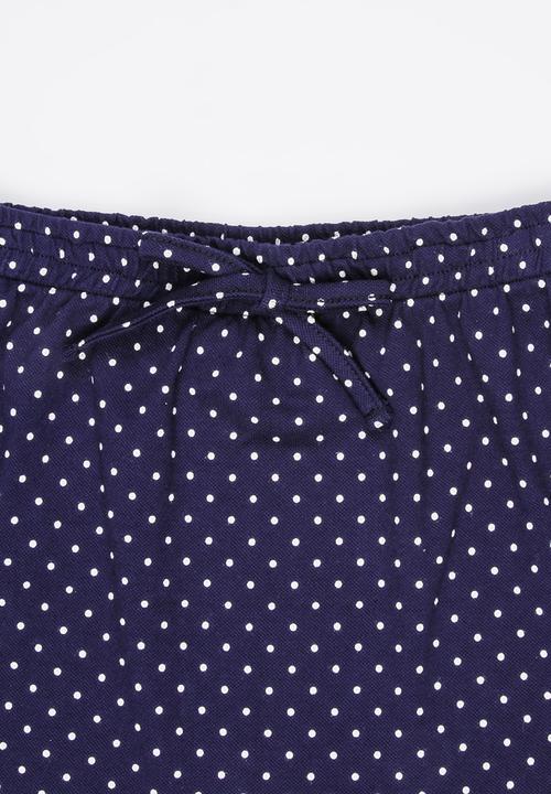 See-Saw - Knee Length Printed Knit Skirt Blue and White
