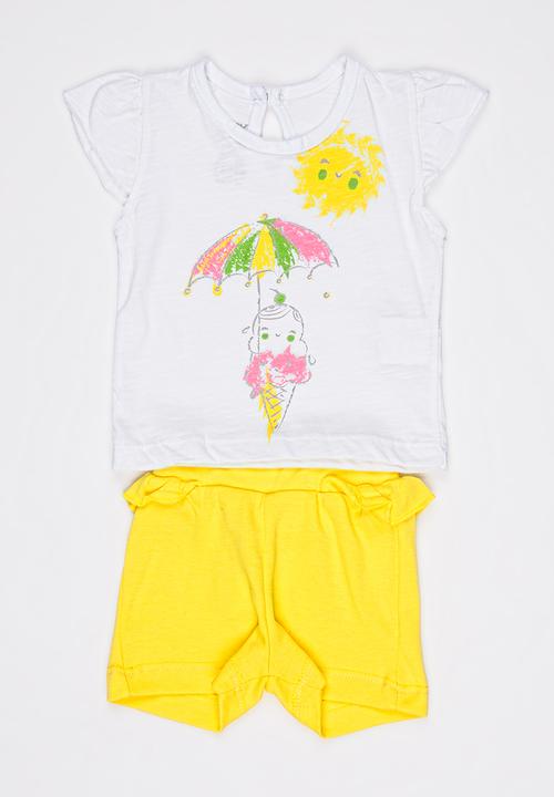 Baby Corner - 2 Piece T-shirt Short Set Multi-colour