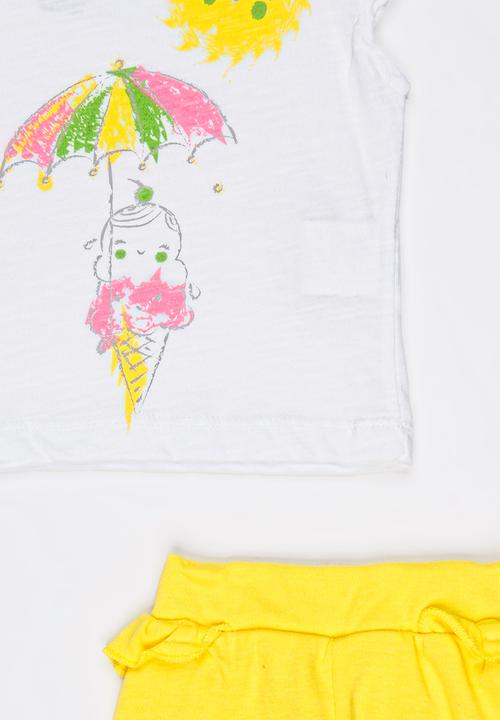 Baby Corner - 2 Piece T-shirt Short Set Multi-colour