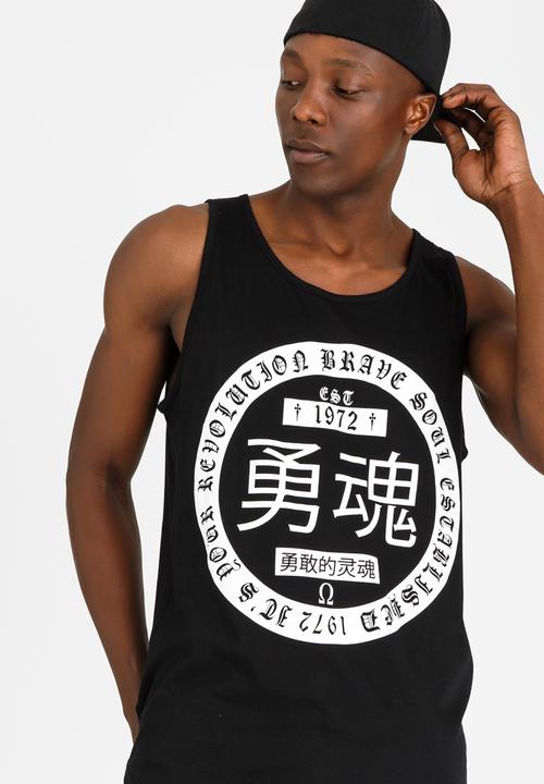 Brave Soul - Omega Asian Print Vest Black and White