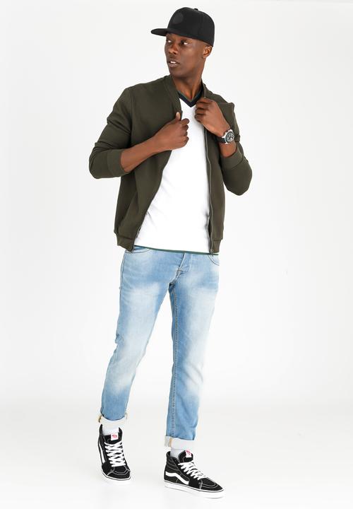 Brave Soul - Smith V Neck Tee White