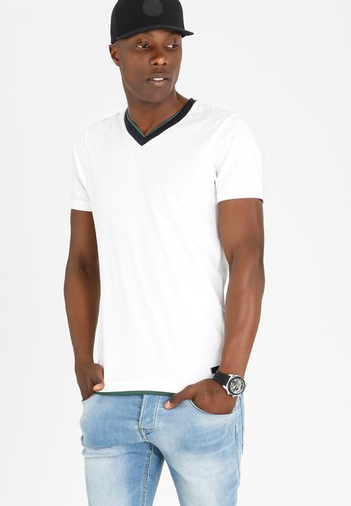 Brave Soul - Smith V Neck Tee White