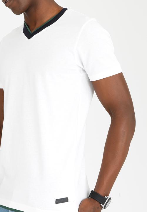 Brave Soul - Smith V Neck Tee White