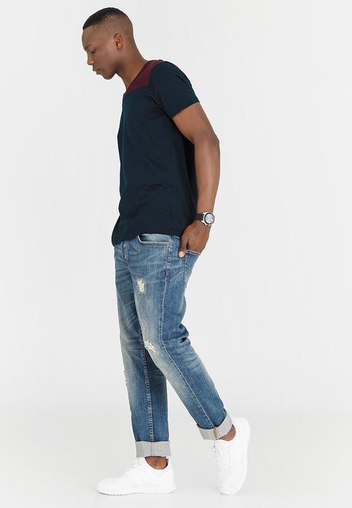Brave Soul - Mercury V Neck Tee Navy