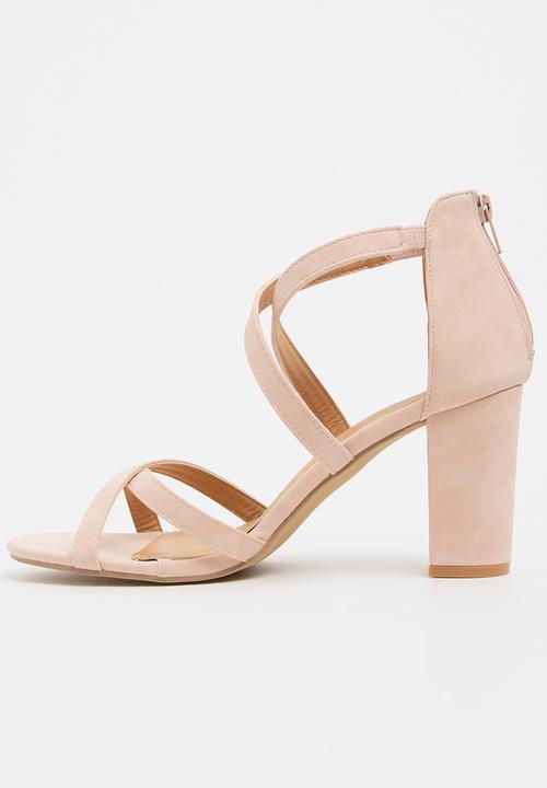 Jada - Crossover Strappy Heels Pale Pink