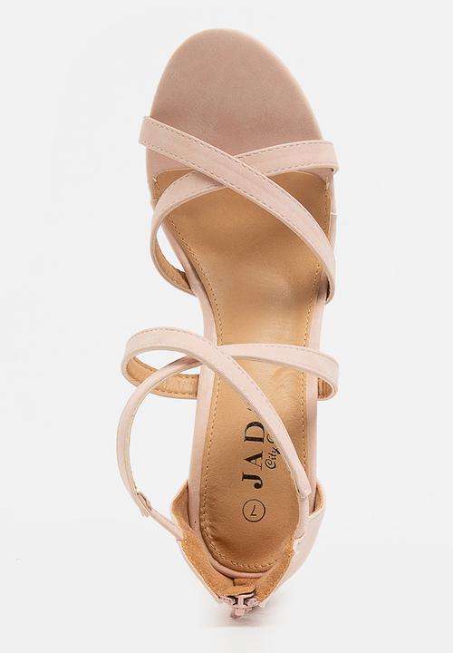 Jada - Crossover Strappy Heels Pale Pink