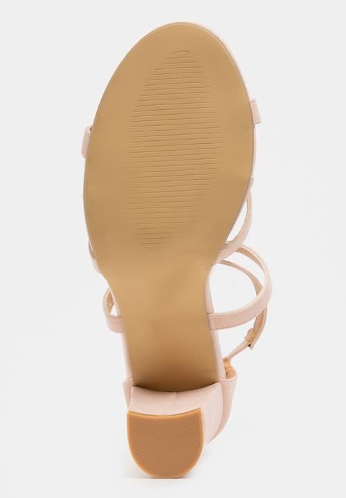 Jada - Crossover Strappy Heels Pale Pink