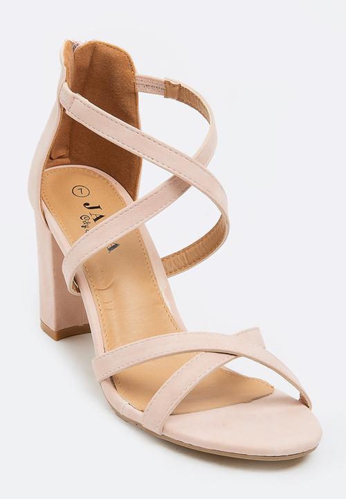 Jada - Crossover Strappy Heels Pale Pink