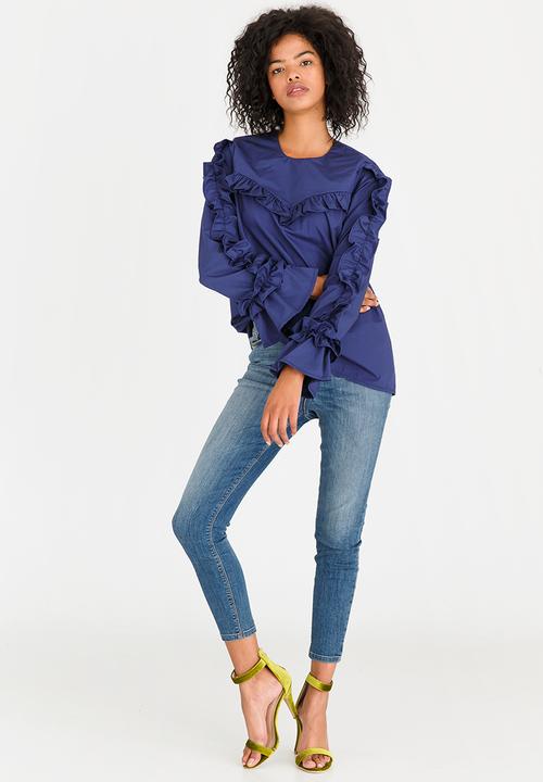 STYLE REPUBLIC - Frill Detail Blouse Navy