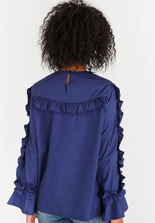 STYLE REPUBLIC - Frill Detail Blouse Navy