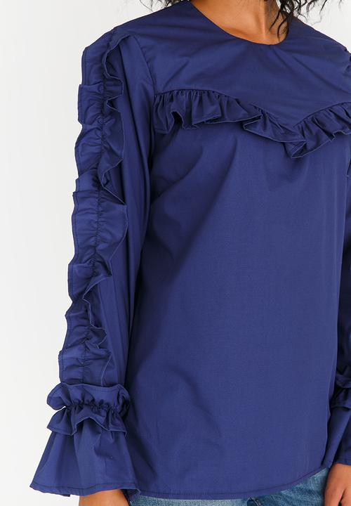 STYLE REPUBLIC - Frill Detail Blouse Navy