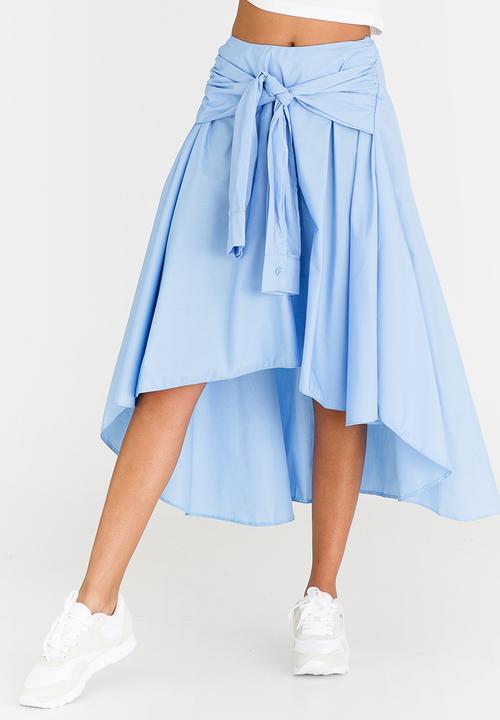 STYLE REPUBLIC - Hi Lo Self-tie Skirt Pale Blue