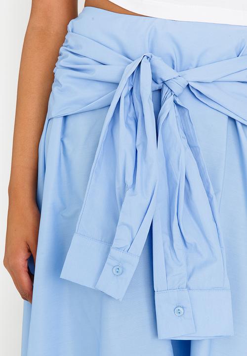 STYLE REPUBLIC - Hi Lo Self-tie Skirt Pale Blue