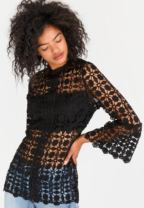 Revenge - Lace Detail Top Black