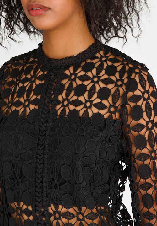 Revenge - Lace Detail Top Black