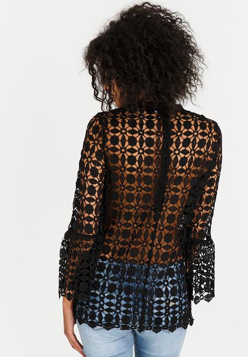 Revenge - Lace Detail Top Black