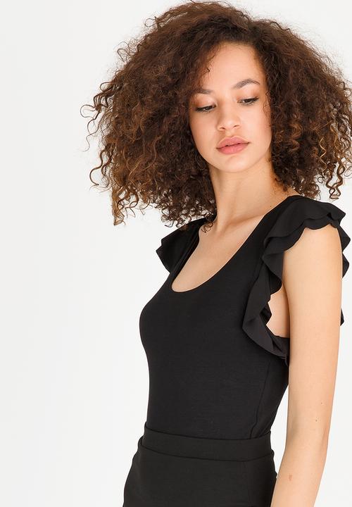 ERRE - Ruffle Top Black