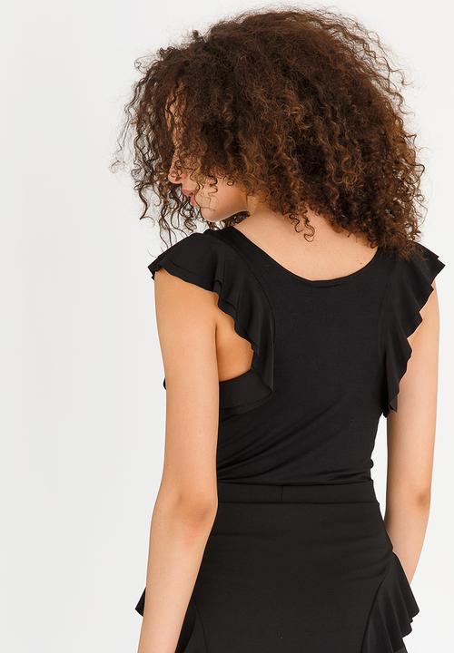 ERRE - Ruffle Top Black
