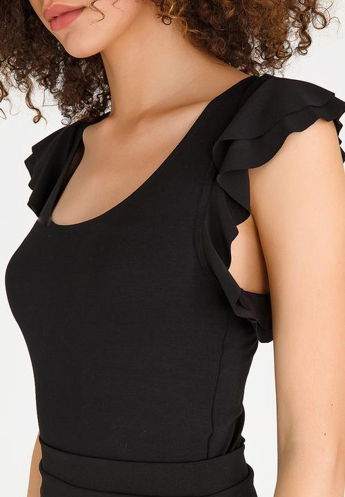 ERRE - Ruffle Top Black
