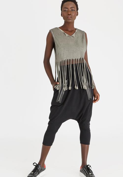 Vintage Zionist - Tassel Tank Khaki Green
