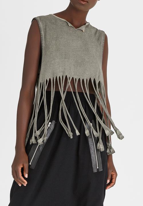 Vintage Zionist - Tassel Tank Khaki Green