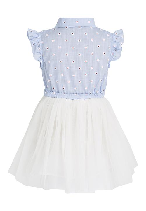 Pop Candy - Combo Dress Blue and White