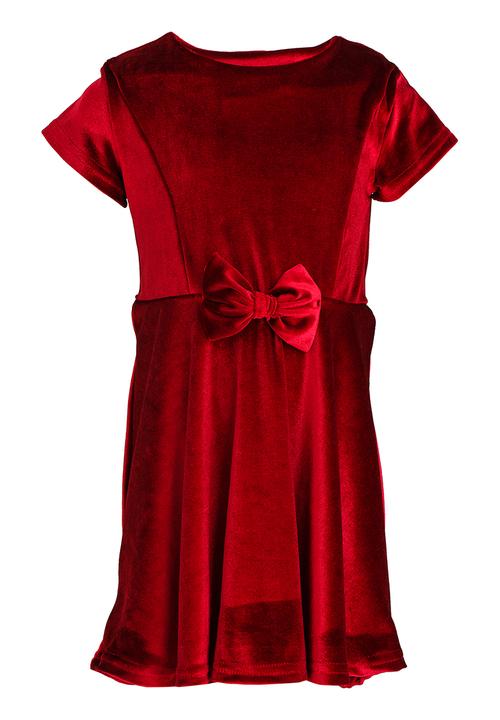 See-Saw - Velour Cap Sleeve Dress Burgundy