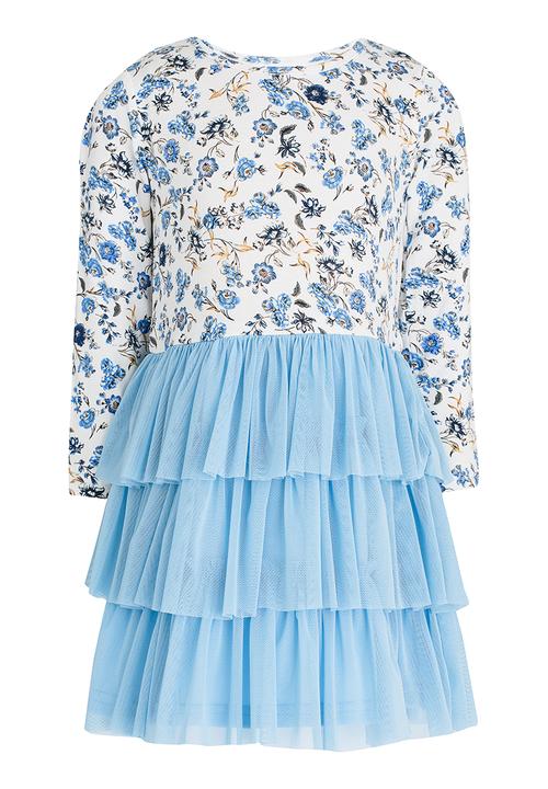 See-Saw - Tiered Mesh Dress Multi-colour