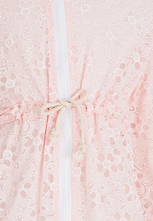 Pop Candy - Burnout Parka Jacket Pale Pink
