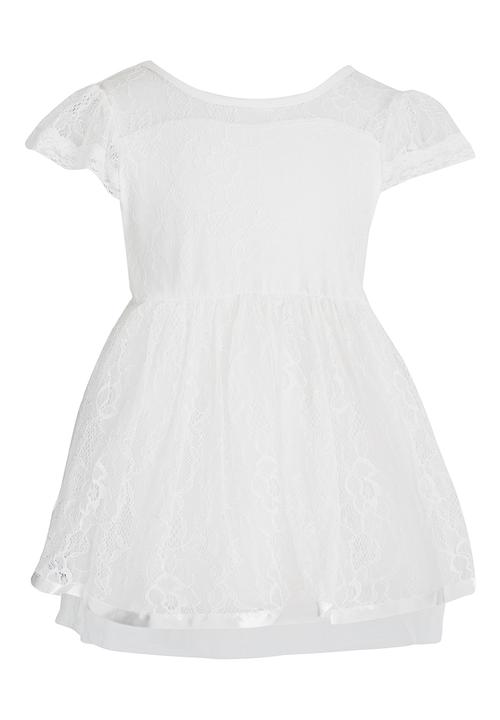 Pop Candy - Lace Detail  Dress White