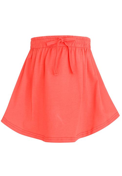 See-Saw - Knee Length Printed Knit Skirt Coral