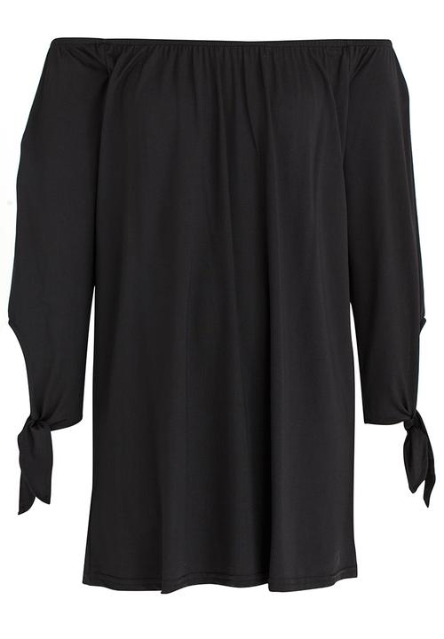 Rebel Republic - 3/4 Cotton Knit Dress Black