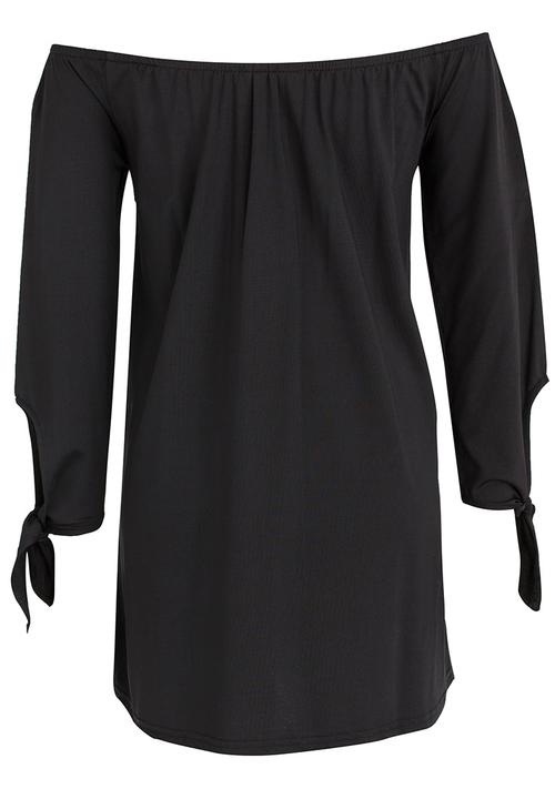 Rebel Republic - 3/4 Cotton Knit Dress Black