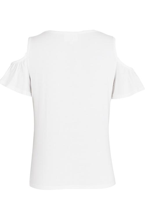 Rebel Republic - Cold Shoulder Top White