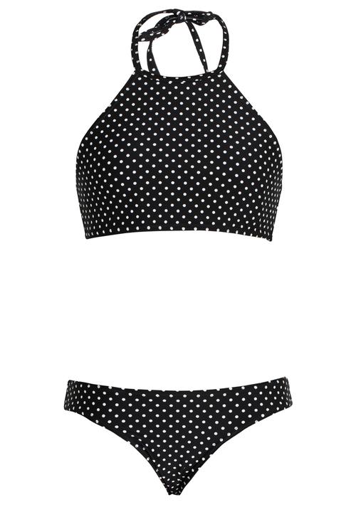 Sun Things - Halter Top & Basic Panty Set Black and White