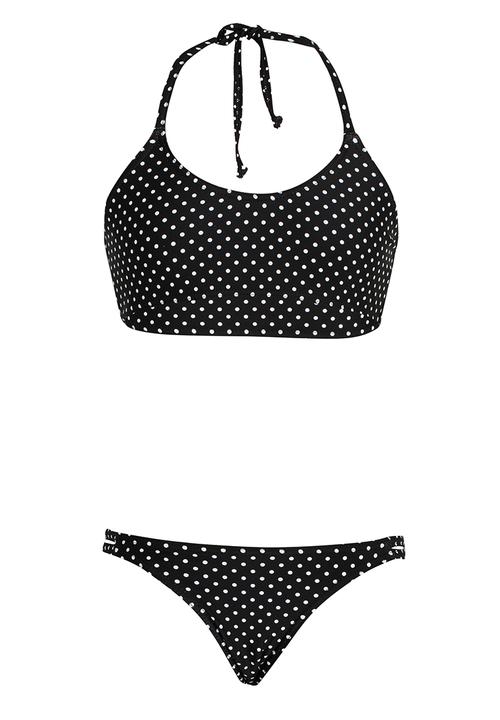 Sun Things - Strappy Bralet & Panty Set Black and White