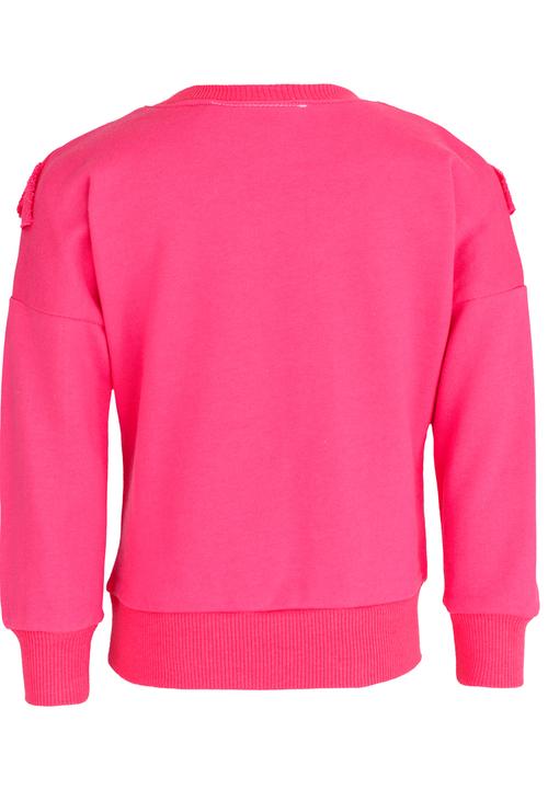 Pop Candy - Sweat Top With Fringing Detail Dark Pink