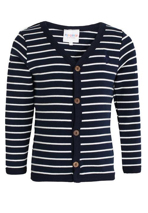 Pop Candy - Stripe Cardigan Navy