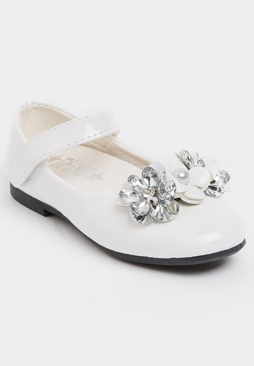 Pop Candy - Embellished Pumps White