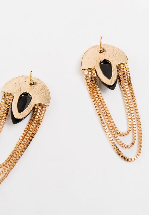 STYLE REPUBLIC - Chain Drop Statement Earrings Gold