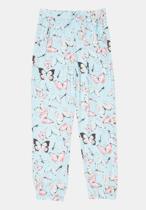Pop Candy - Butterfly Printed Pant Green