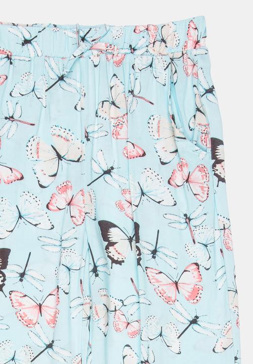 Pop Candy - Butterfly Printed Pant Green