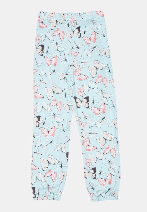 Pop Candy - Butterfly Printed Pant Green