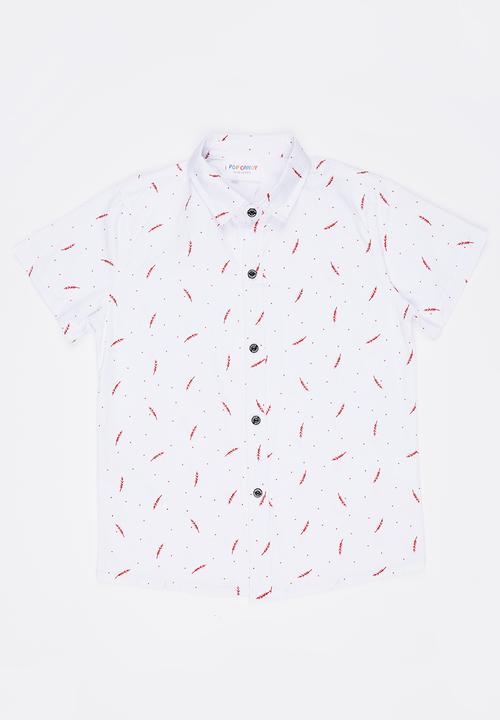 Pop Candy - Patterned Shirt White